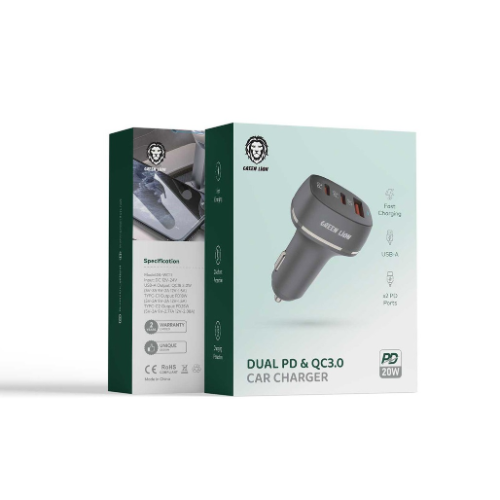 GN2PD1QCCCCBK GREEN LION DUAL PD & QC 3.0 50W CAR CHARGER