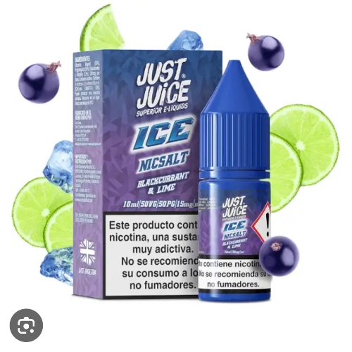 Blackcurrant Lime 10ml - Just Juice Ice Nic Salt