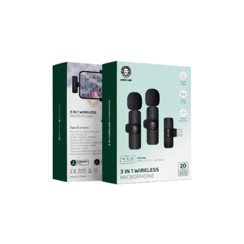 GN3WIRMICPBK GREEN LION 3 IN 1 WIRELESS MICROPHONE
