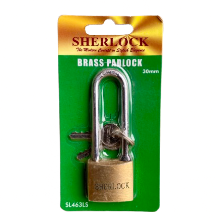 BRASS PADLOCK LONG SHACKLE 30MM