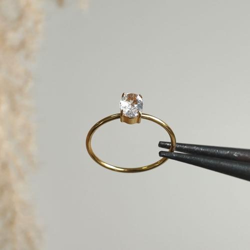 Stone square ring