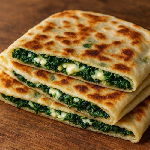 Cheese With Spinach Pancake