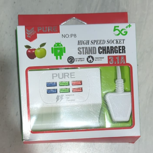 P8 PURE 3.1A HIGH SPEED SOCKET STAND CHARGER