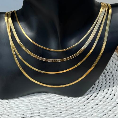 Fourth layered heringbone necklace