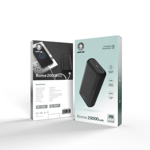 GNRME20KPD2BK GREEN LION ROME 20000MAH POWER BANK