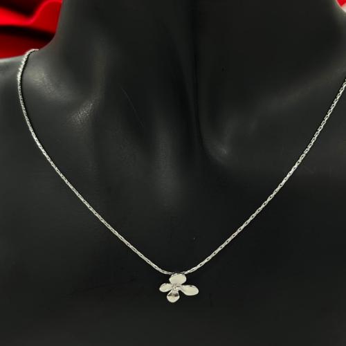 silver flower necklace