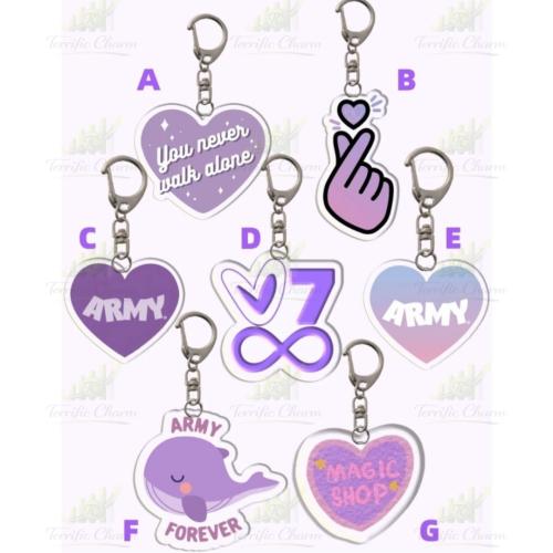 BTS Purple Acrylic Keychains