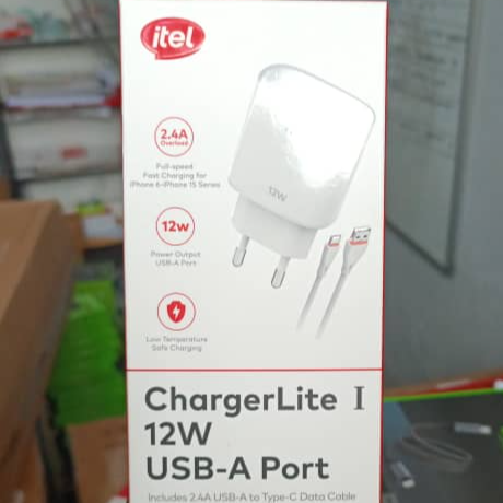 ICW-121EC ITEL CHARGERLITE 1 12W USB-A PORT  TO TYPE-C CHARGER