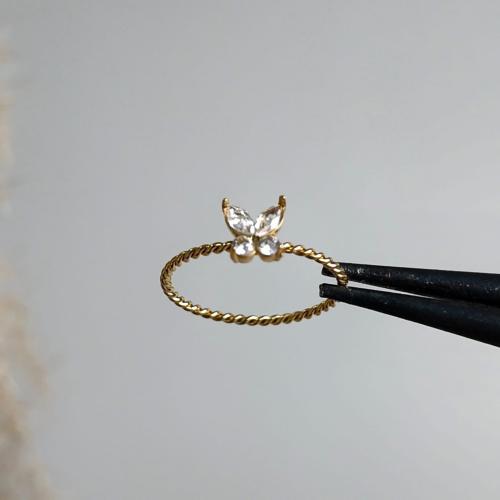 Butterfly stone rope ring
