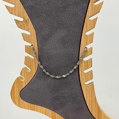 Silver twisted anklet