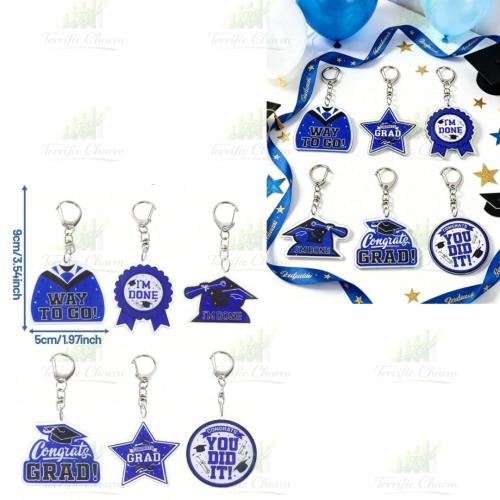 Graduation Acrylic Keychain_Blue