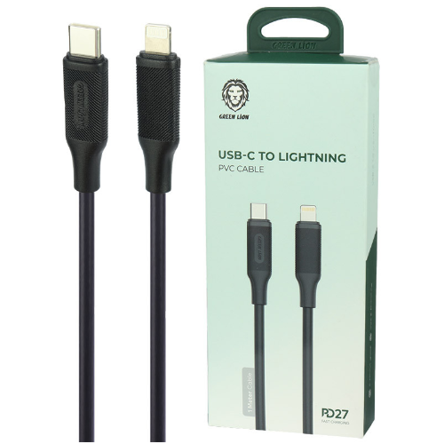 GNPVC27CTLBK GREEN LION PD27 USB-C TO LIGHTNING PVC CABLE