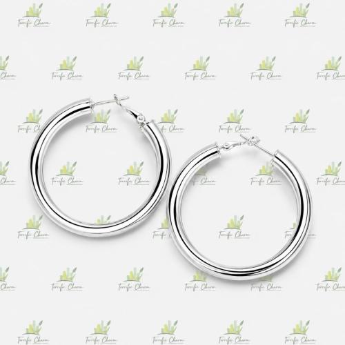 Silver Plating Hollow Hoop Earrings