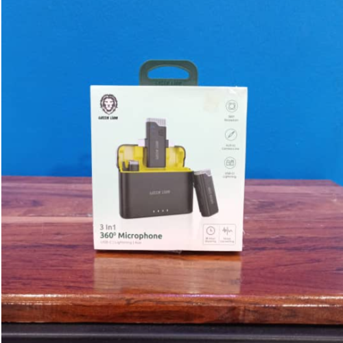 GN3IN1MIC360D GREEN LION 3IN 1 360° MICPHONE USB-C|LIGHTNING|AUX