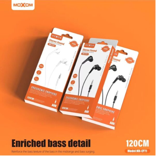 MX-EP71 MOXOM STEREO SOUND ERGONOMIC EARPHONE