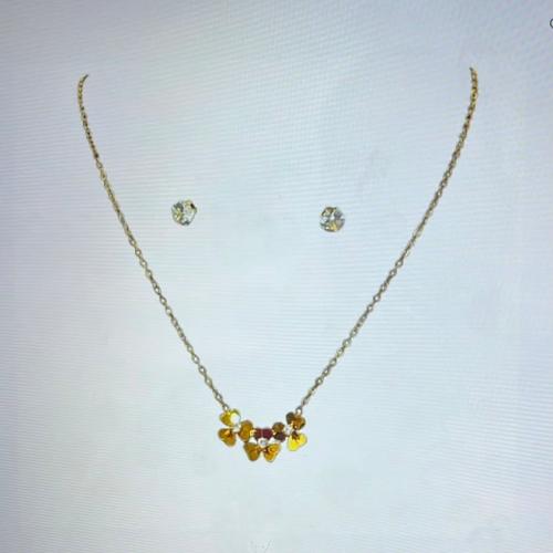 Gold flower necklace set