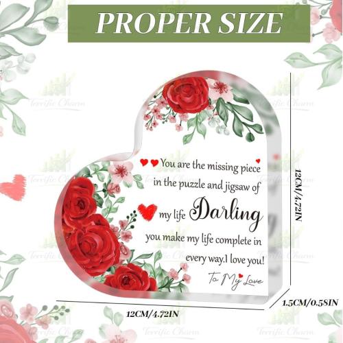 Heart Shaped Acrylic Plaque_You Are The Missing Piece