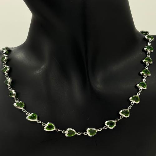 green heart gems necklace