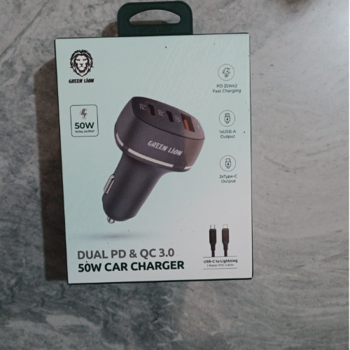 GN2PD1QCLCCBK GREEN LION DUAL PD & QC3.0 50W CAR CHARGER