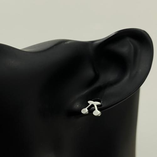 silver cherry earrings