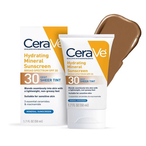 Cerave Hydrating Mineral Sunscreen with Deep Sheer Tint