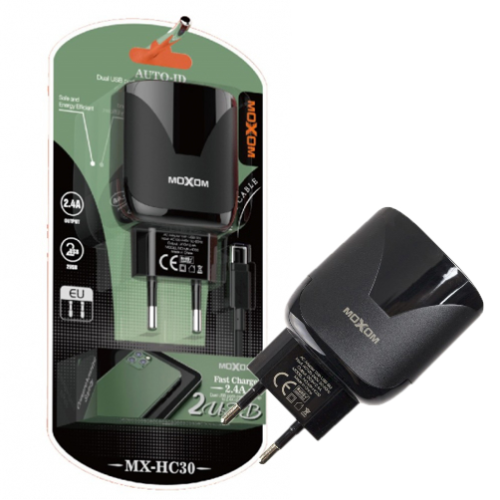 MX-HC30 MOXOM 2.4A IPHONE 2 USB PORTS FASTCHARGER