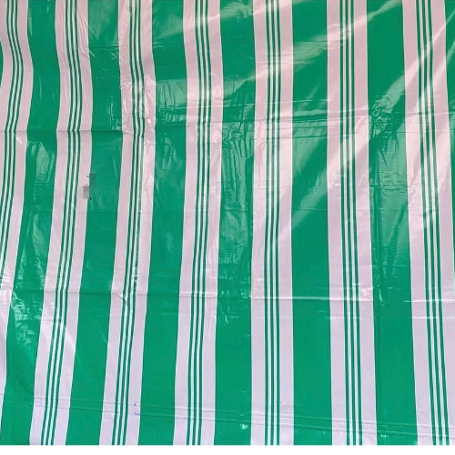 TARPAULIN STRIPE GREEN MTR