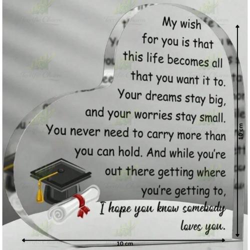 Heart Shaped Acrylic Plaque_My wish For You