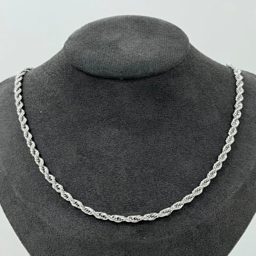 Silver small rope necklace