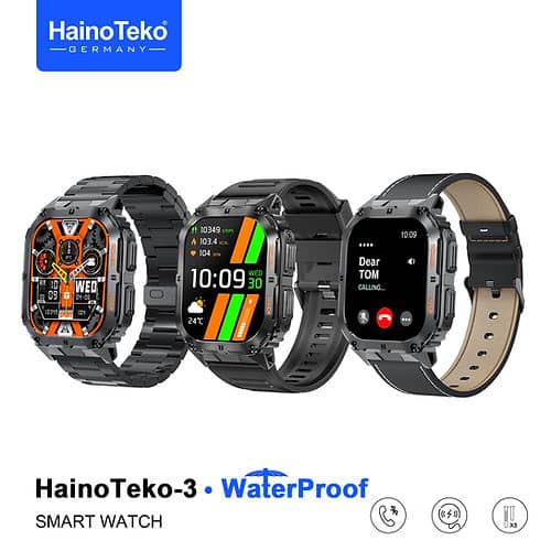 HAINO TEKO-3 WATERPROOF AMOLED 3 PAIRS STRAP WATCH