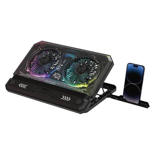 PDX121-BK PORODO CRYSTAL SHELL LAPTOP COOLING PAD