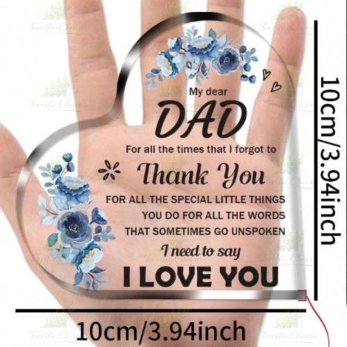 Heart Shaped Acrylic Plaque_My Dear Dad