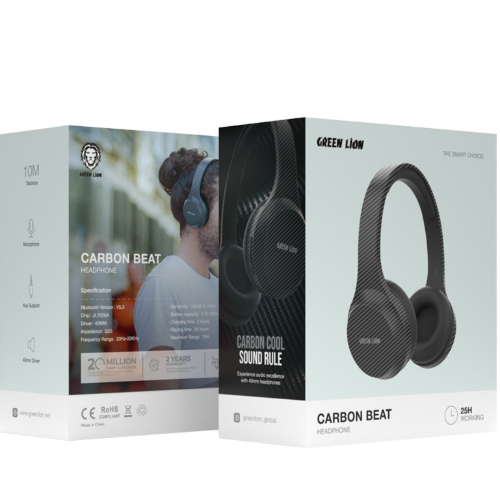 GNCARBTHPBK GREEN LION CARBON BEAT HEADPHONE