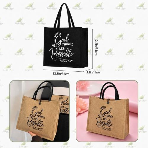 Tote Bag ''With God All Things All Possible''