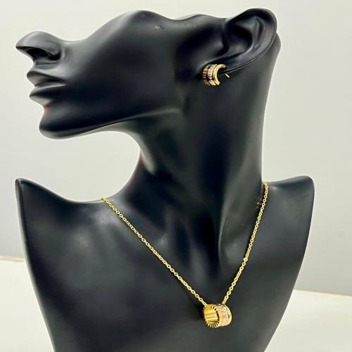 Ball stones cuff necklace set