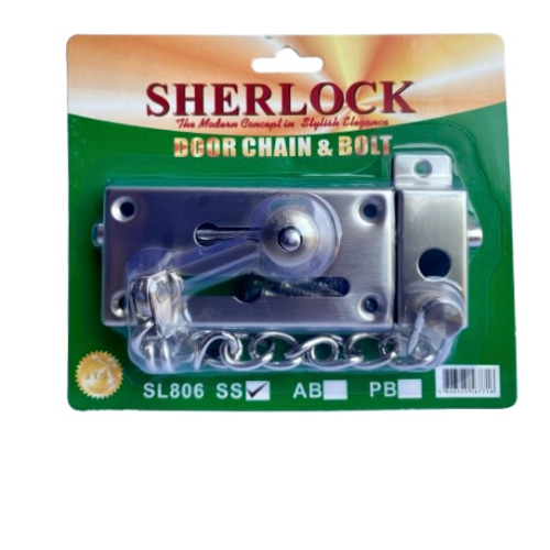 SHERLOCK DOOR CHAIN & BOLT 806 SS
