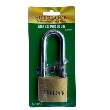 BRASS PADLOCK LONG SHACKLE 50MM